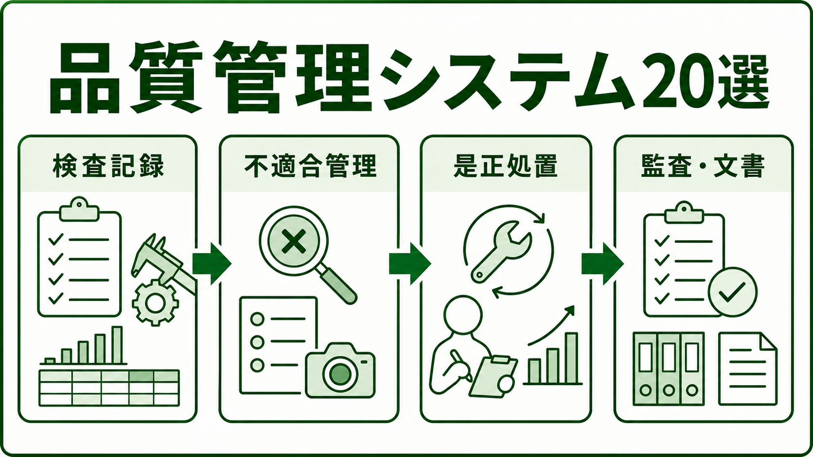 製造業向け品質管理システム20選｜検査・不良・是正処置・監査対応の選び方