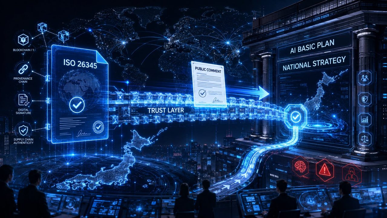 サプライチェーンの真正性担保へ、国のAI基本計画にブロックチェーン国際標準化を提言