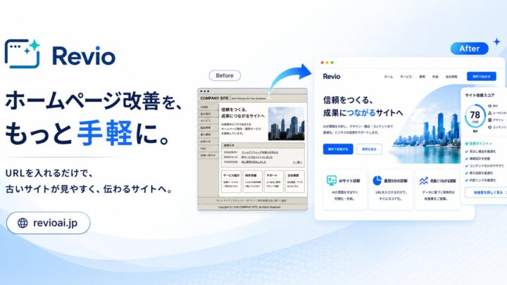 既存サイトのURLからリニューアル案を自動生成する「Revio」提供開始