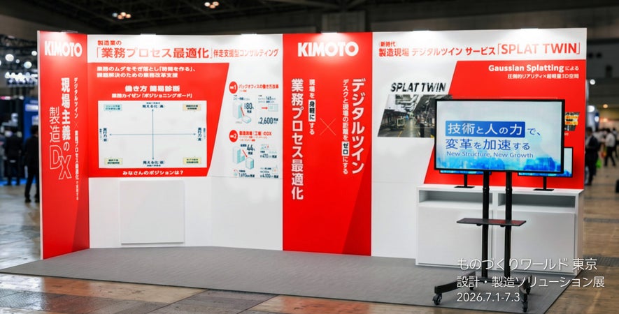 きもと、ものづくりワールドで現場主義の製造DXを提案。デジタルツインと業務改革を展示