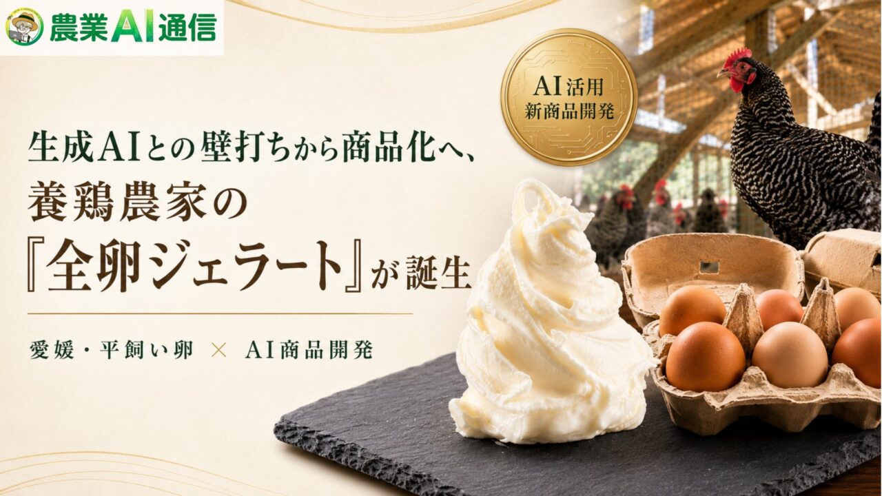 養鶏農家がAIと連携し「全卵ジェラート」を開発。商品化プロセスを公開