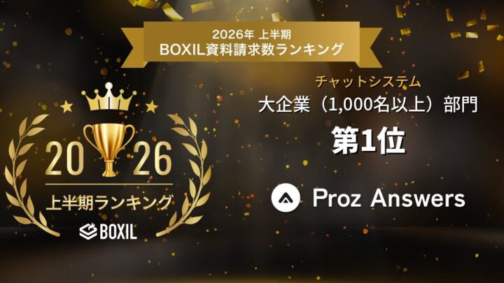 問い合わせ対応SaaS「Proz Answers」がBOXIL資料請求数ランキングで4部門1位を獲得