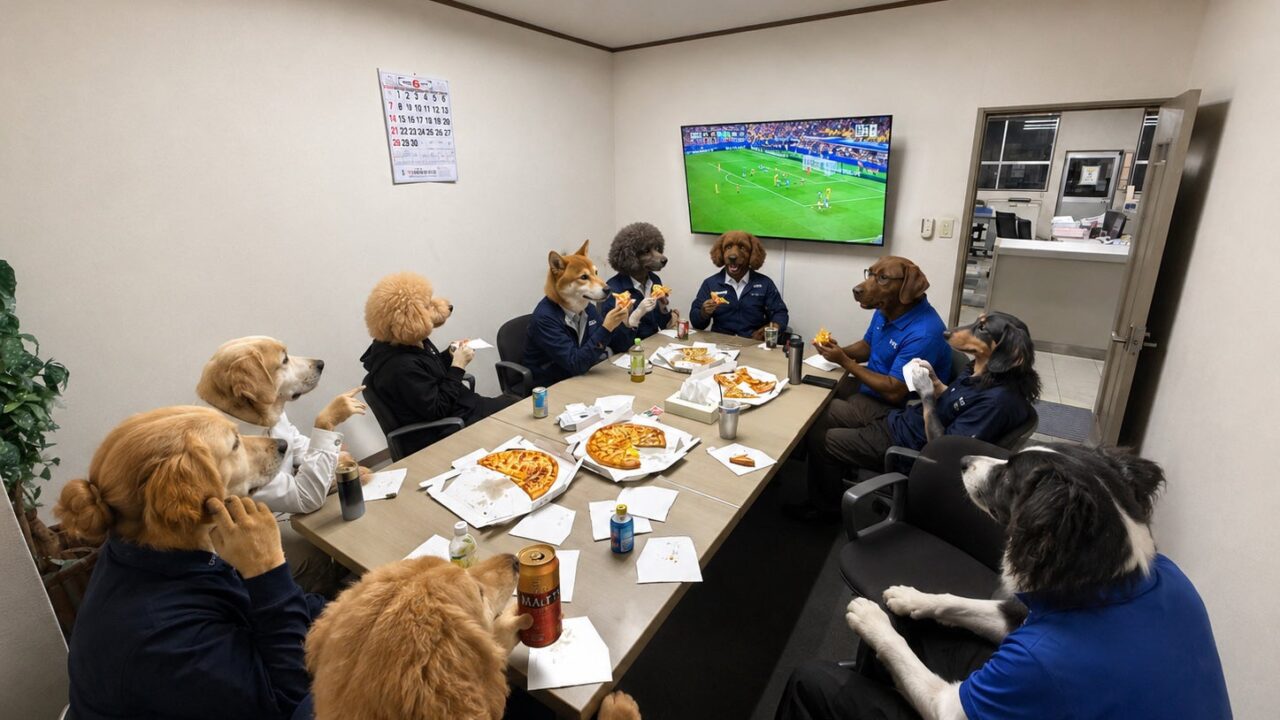 乾産業がW杯社内イベント開催、自社製品でスタジアム建設を支える