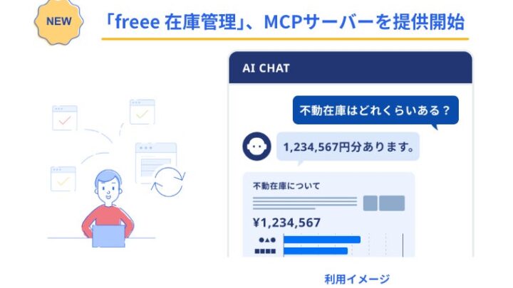 「freee 在庫管理」がMCPサーバー提供、対話型で欠品や滞留在庫の可視化を自動化