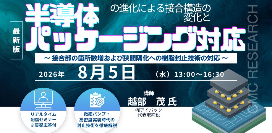 半導体の高密度実装と樹脂封止技術を学ぶオンラインセミナー、8月5日に開催