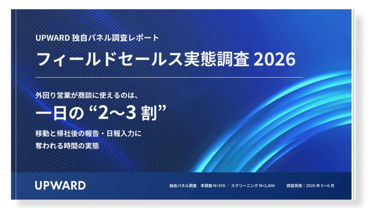 外回り営業の商談時間は2割、日報の約6割が持ち帰り。UPWARDが実態調査を公開