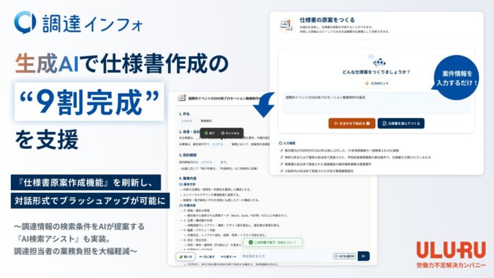 調達インフォが仕様書原案作成機能を刷新
