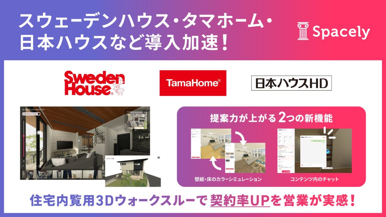 スペースリーが3D住宅内覧サービスを更新。壁紙変更や空間内コメント機能を追加