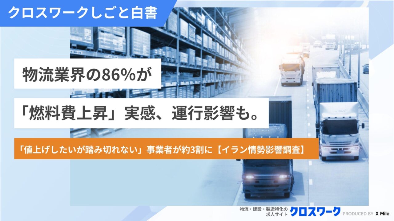 モビリティ業界の86％が燃料費上昇を実感。価格転嫁や採用に悩む実態が調査で判明