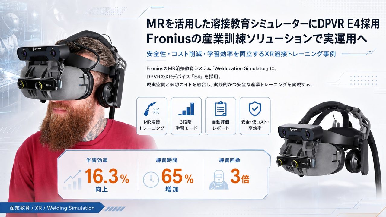 DPVRのVRヘッドセットがMR溶接教育シミュレーターに採用。技能継承を効率化