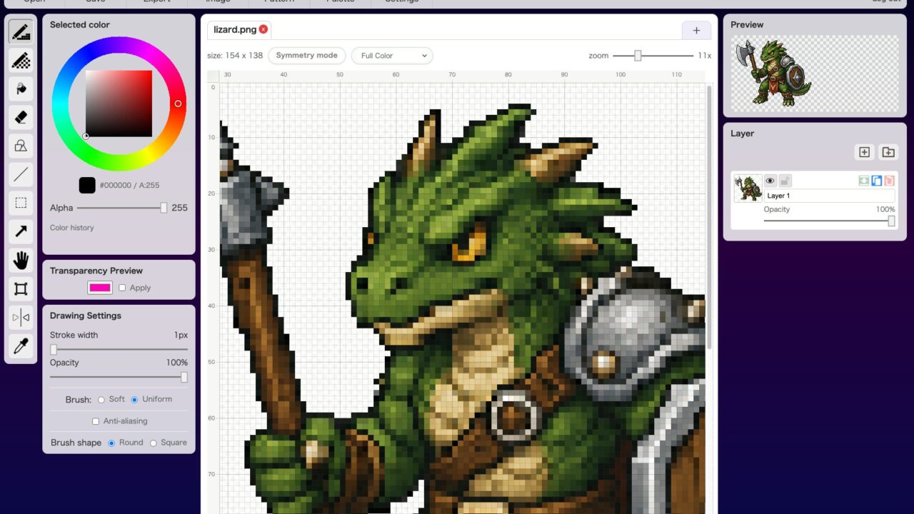 AI生成画像のピクセル乱れを補正するドット絵エディタ「wombat2D」公開