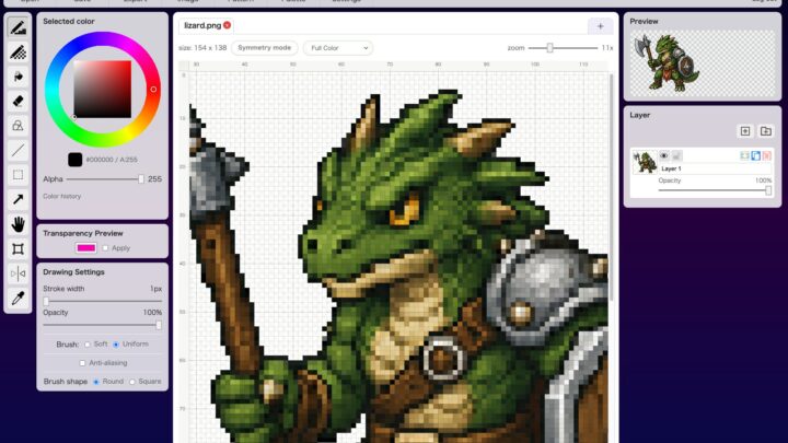 AI生成画像のピクセル乱れを補正するドット絵エディタ「wombat2D」公開
