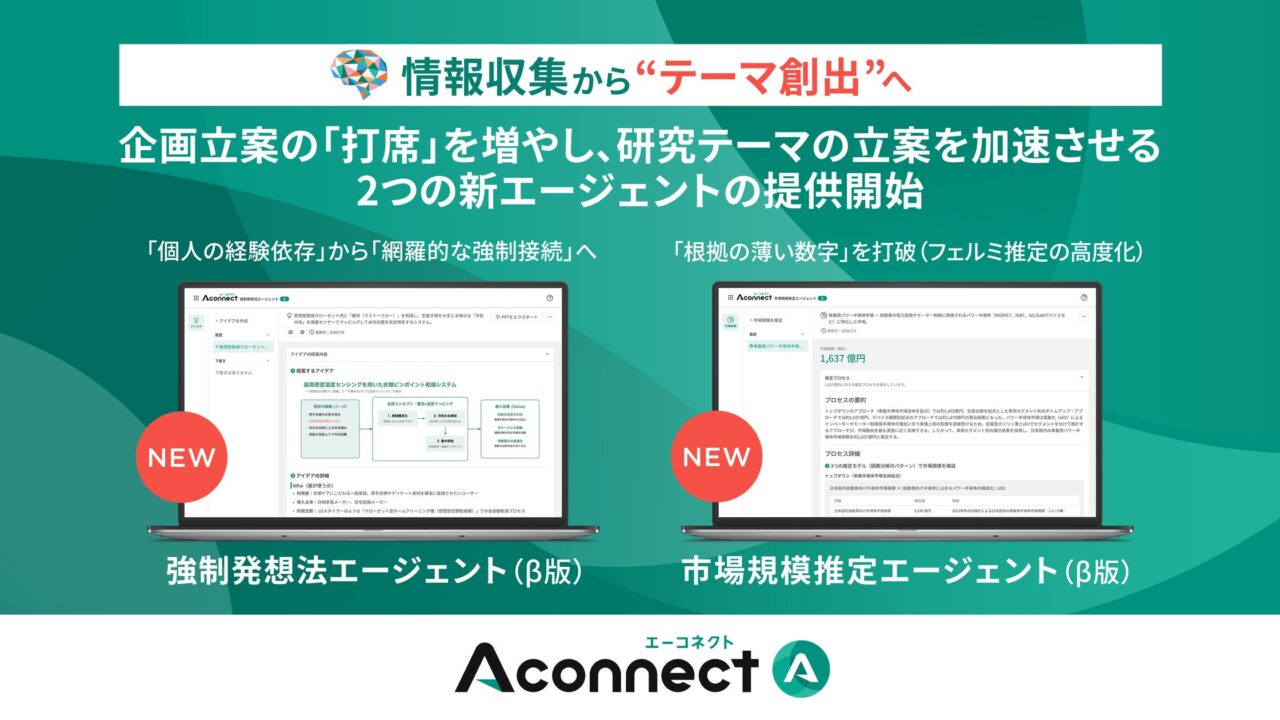 製造業R&D向けAIに新機能。アイデア発想と市場規模推定を支援