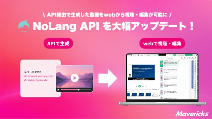 動画生成APIに編集機能が追加。マニュアルや研修動画の自動作成と微調整を両立