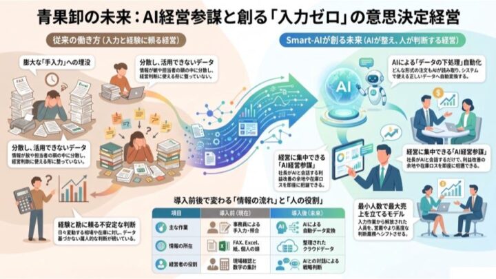 青果・食品卸向け「Smart-AI」提供開始。LLM連携で受発注・在庫データを自動整理