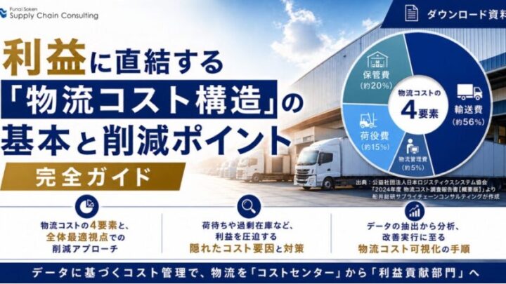 物流コスト構造の基本と削減ポイントを解説するガイド資料が公開