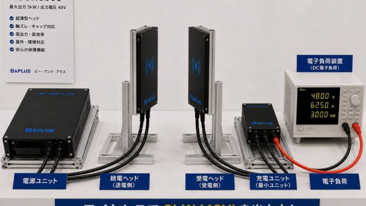 AMR・AGV向け3kW高出力ワイヤレス充電の実機デモ公開へ