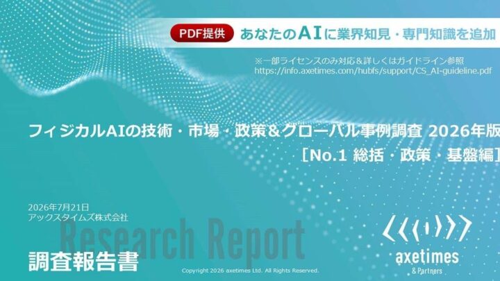 フィジカルAI市場、2040年に189兆円規模へ。アックスタイムズが調査報告書を公開