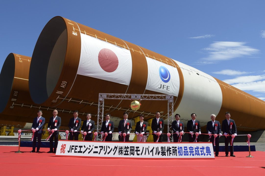 JFEエンジ、洋上風力向け「モノパイル」国産初品を完成