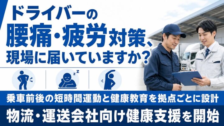 物流・運送現場の腰痛や疲労に対応する健康支援プログラムが開始