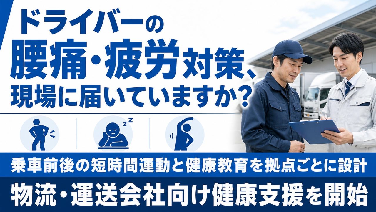 物流・運送現場の腰痛や疲労に対応する健康支援プログラムが開始