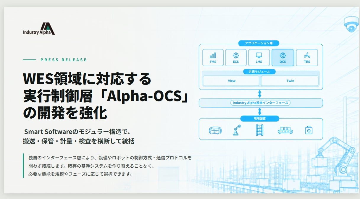 Industry Alpha、実行制御システム「Alpha-OCS」の開発を強化