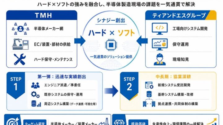 TMHとティアンドエスが業務提携、半導体工場向けにハード・ソフト一貫支援へ