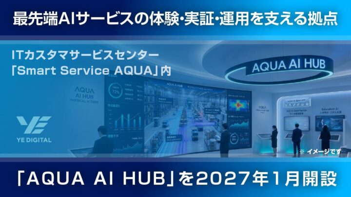 YE DIGITALが「AQUA AI HUB」開設へ、製造・物流のAI実装を支援