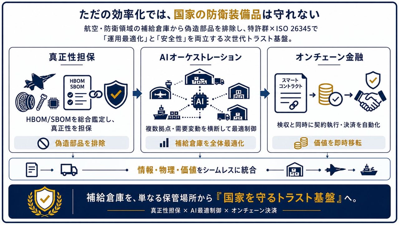 航空・防衛の補給倉庫向けに偽造部品を排除する新基盤、cycaltrustが特許取得