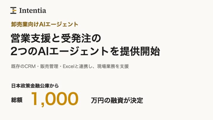 Intentiaがメーカー向けAIを提供開始。既存システムと連携し受発注や営業を支援
