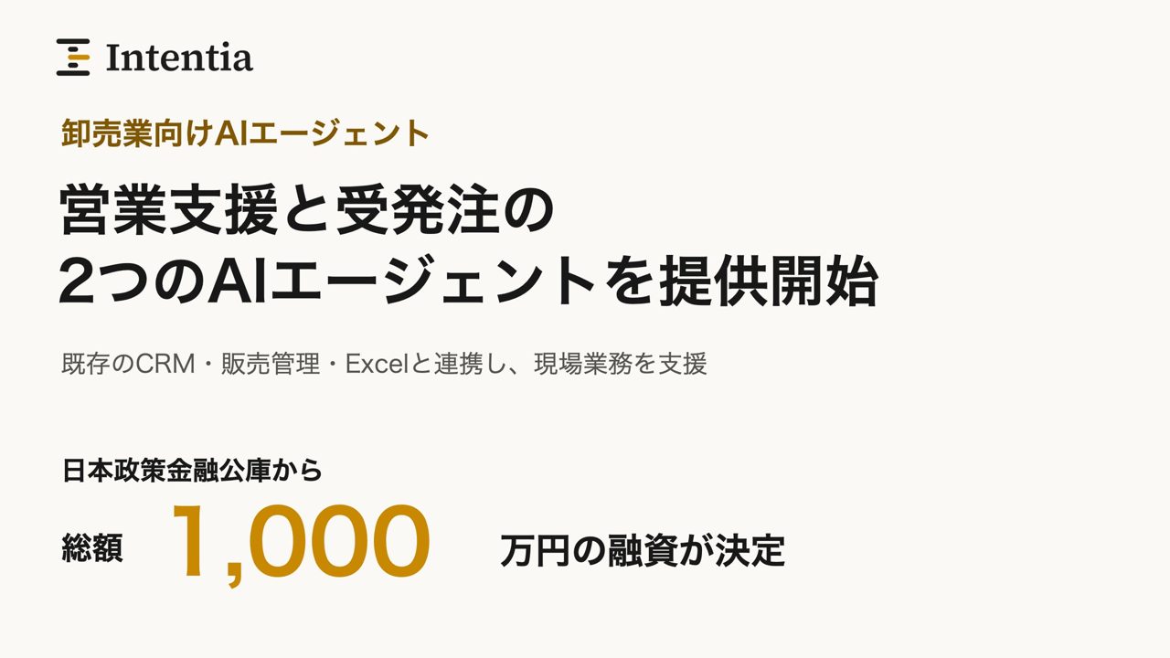 Intentiaがメーカー向けAIを提供開始。既存システムと連携し受発注や営業を支援