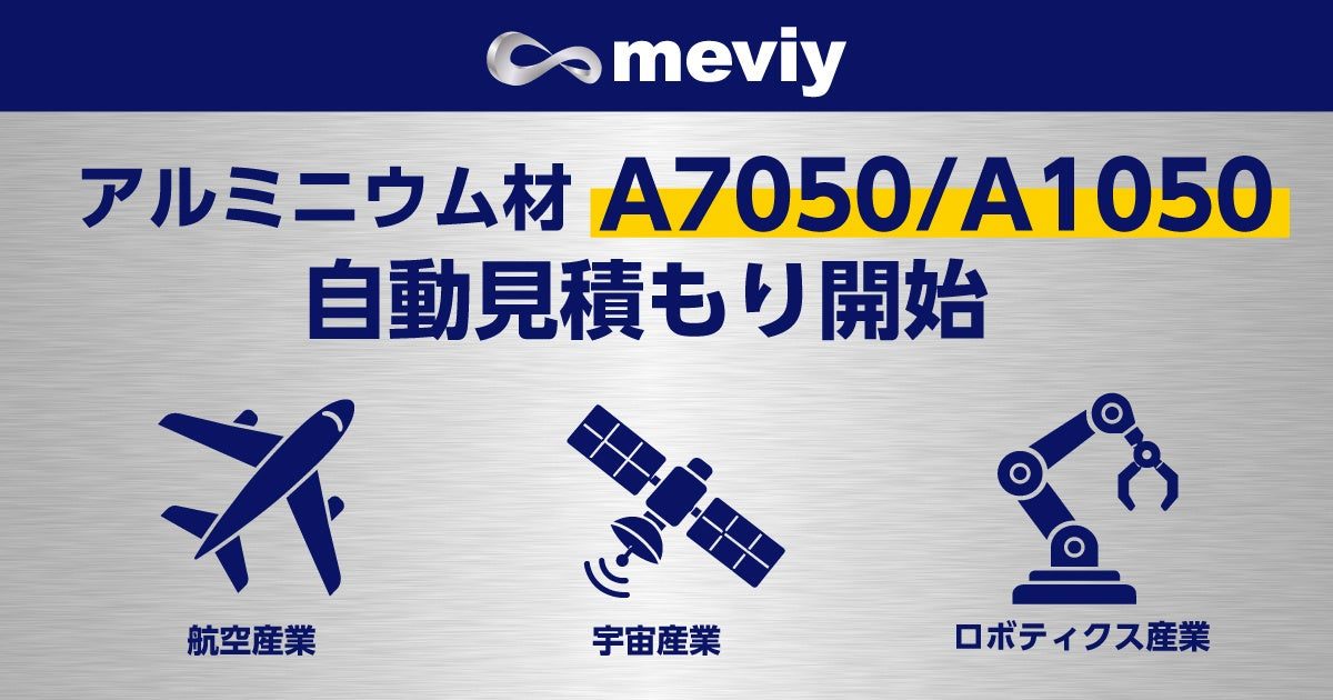 meviyが切削加工にアルミ材2種を追加、航空宇宙やロボット向け調達を迅速化